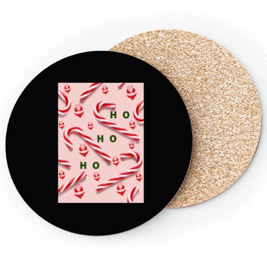 Funny Christmas Candy Canes Coasters