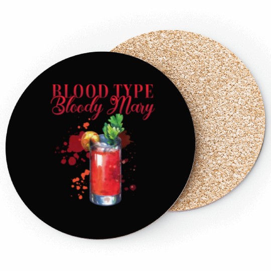 Blood Type Bloody Mary Bartender Coasters