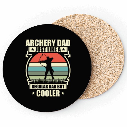 Archery Dad Archer Lover Bowman Fathers Day Coasters