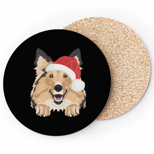 Shetland Sheepdog Merry Christmas Coasters
