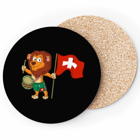 Lion with the Switzerland flag Coasters