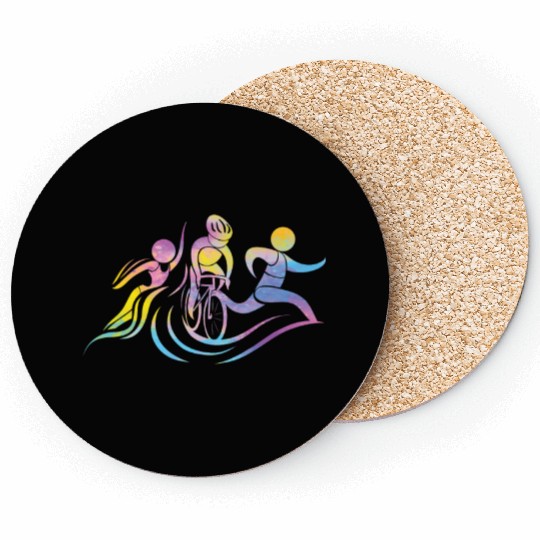 Watercolor Womens Triathlon Coasters