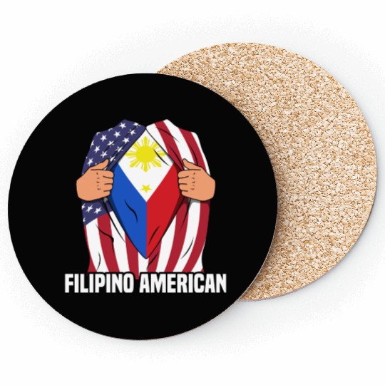 Hero Design for Proud American Pinoys Coasters