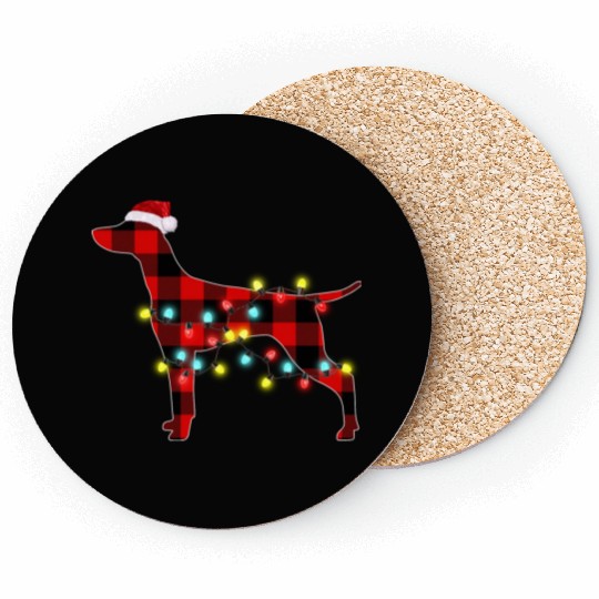 Vizsla Christmas Dog Lover Pajamas Coasters
