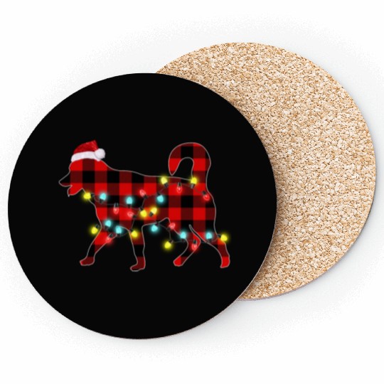 Siberian Husky Christmas Dog Lover Pajamas Coasters