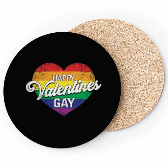 Happy Valentine Gay LGBT Pride Funny Valentine Day Coasters