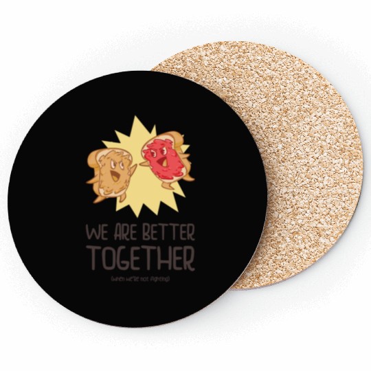 Siblings Peanut Butter Jelly Toast Big Brother Coasters