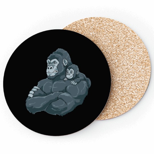 Strong Gorilla with Gorilla Kid for a Gorilla Coasters