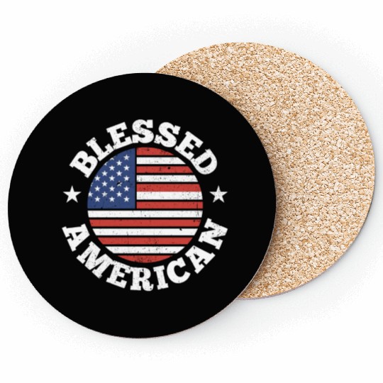 Blessed American America USA US Patriotic Coasters
