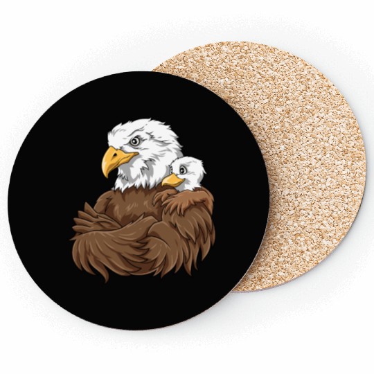 Strong Eagle with Eagle Kid for a Eagle lovers Coasters