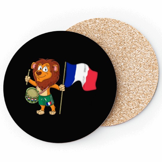 Lion with the France flag Coasters