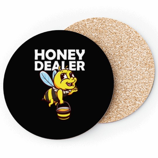 Honey Dealer Bee Honeycomb Farmer Beekeeper Beehiv Coasters
