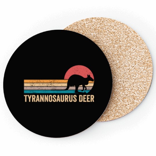 Funny Kangaroo Tyrannosaurus Deer Retro Coasters