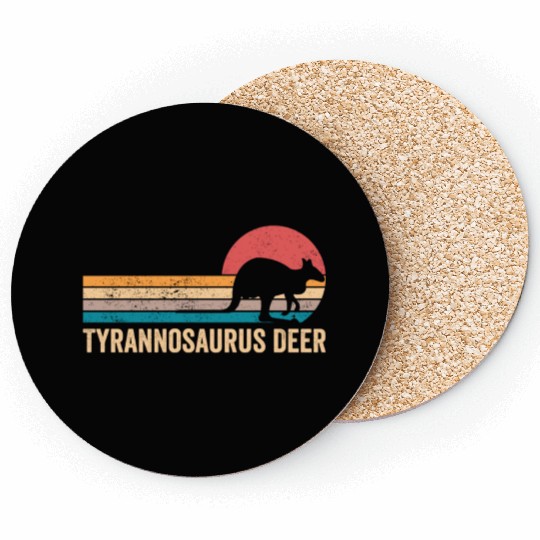 Funny Kangaroo Tyrannosaurus Deer Retro Coasters