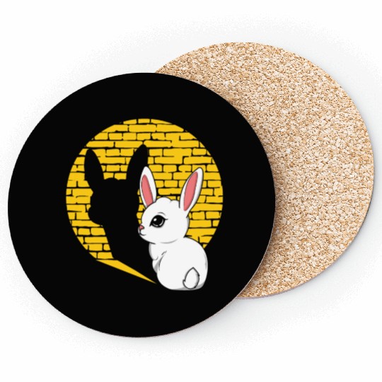 Rock Sign Kawaii Bunny Music Heavy Rock Metal Kid Coasters