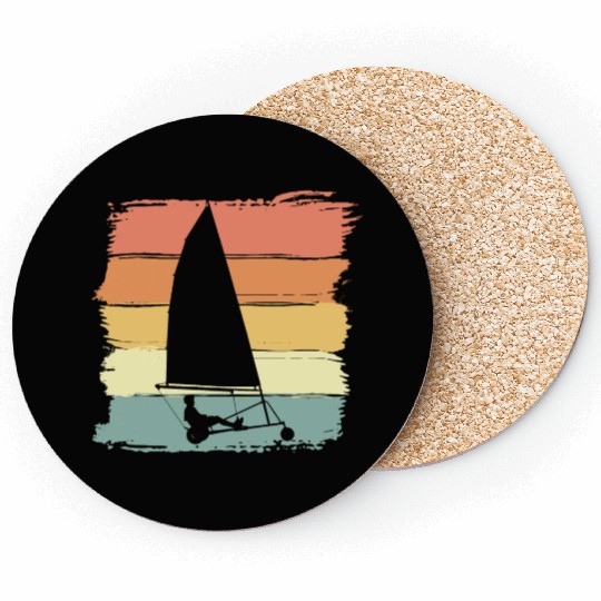 sand yachting retro vintage land sailing Coasters