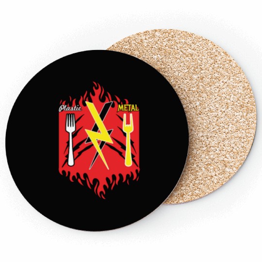 Rock Sign Fork Metal Kid Music Lover Rocker Coasters