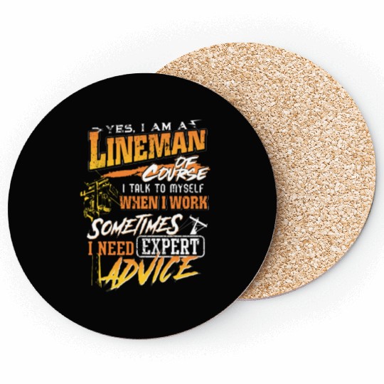 Lineman Gift for Lineman Father on Father Day Coasters