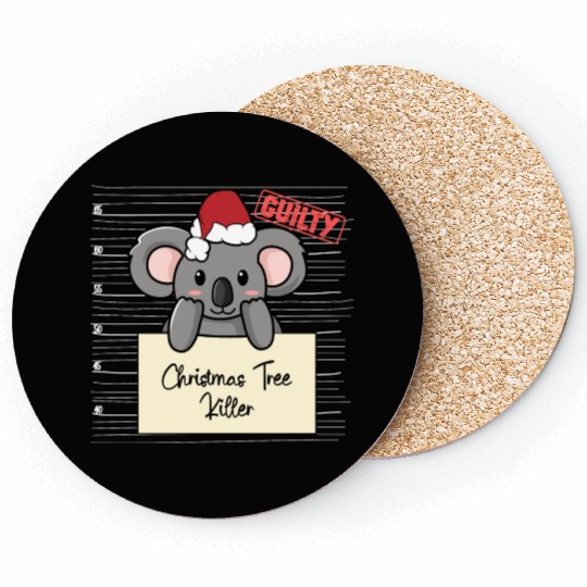 Koala christmas funny prison Coasters