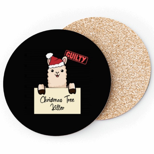 Llama christmas funny prison Coasters
