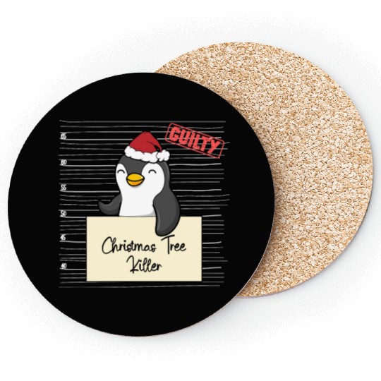 Penguin christmas funny prison Coasters