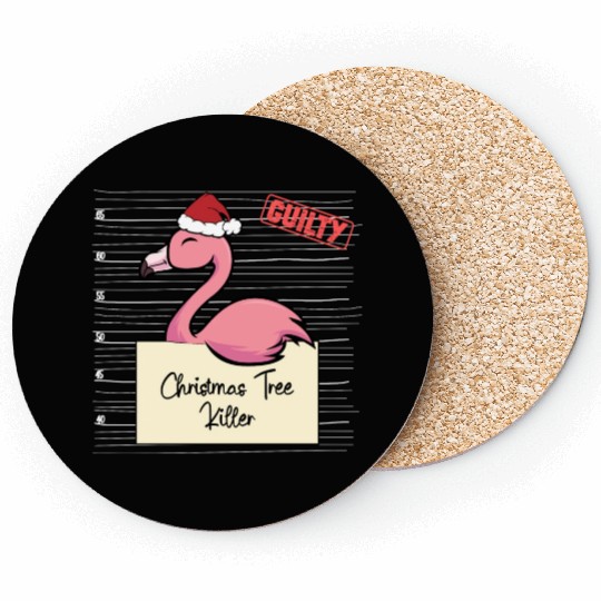 Flamingo christmas funny prison Coasters