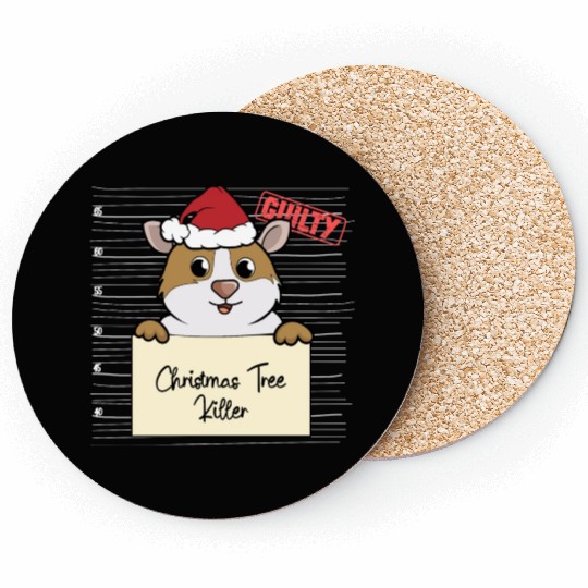 Guinea pig christmas funny prison Coasters