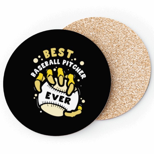 Best Baseball Pitcher Ever Hobby Player Sayings Coasters
