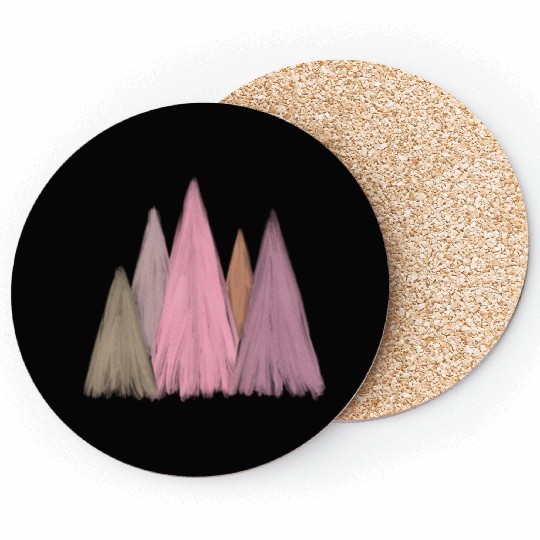 Pink Christmas Trees Coasters