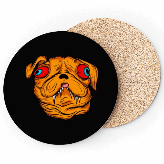 Funny Scary Red Eyes Dog Owners Pet Lover Gifts Coasters