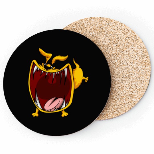 Scary Big Mouth Dog Owners Pet Lover Gift Ideas Coasters