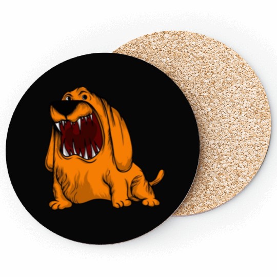 Scary Big Mouth Dog Owners Pet Lover Gift Ideas Coasters