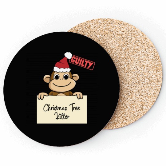 Monkey christmas funny prison Coasters