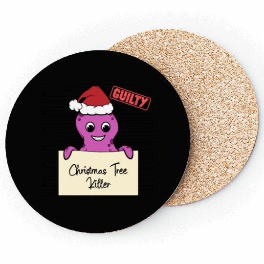 Octopus christmas funny prison Coasters