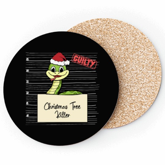 Snake christmas funny prison Coasters