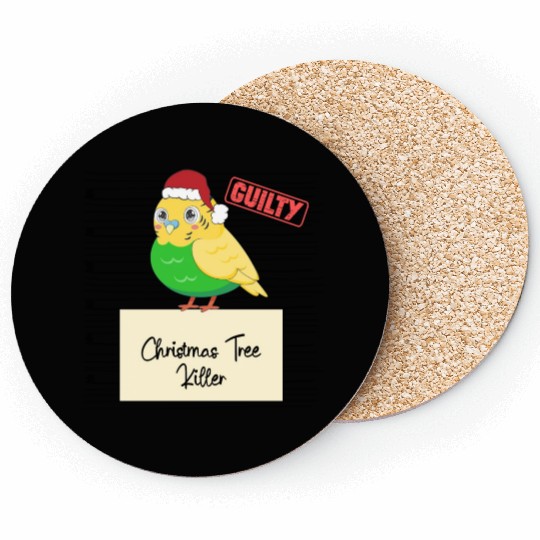 budgie christmas funny prison Coasters
