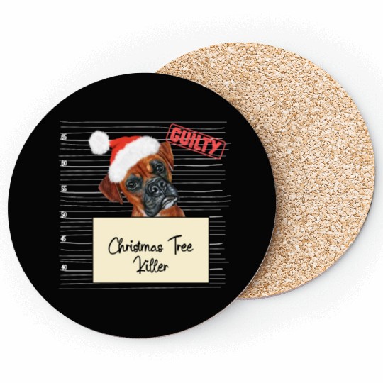 Boxer christmas funny prison Coasters