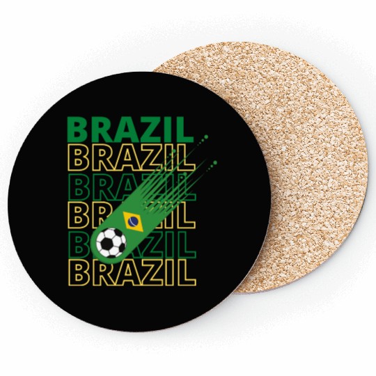 Retro World Brazil Soccer Coasters