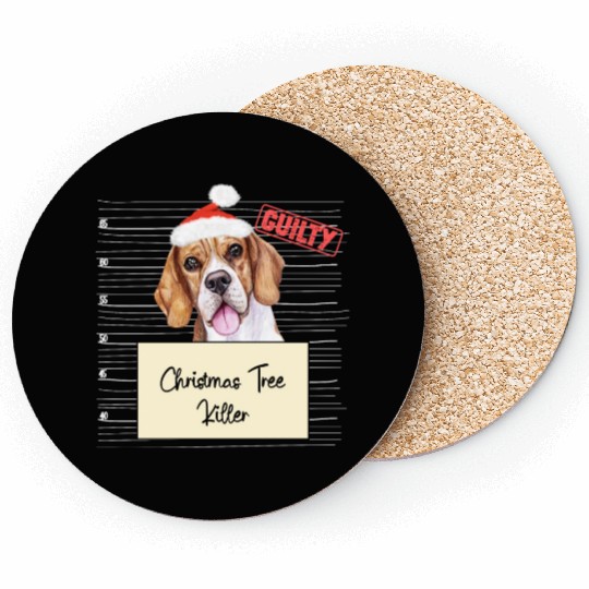 Beagle christmas funny prison Coasters