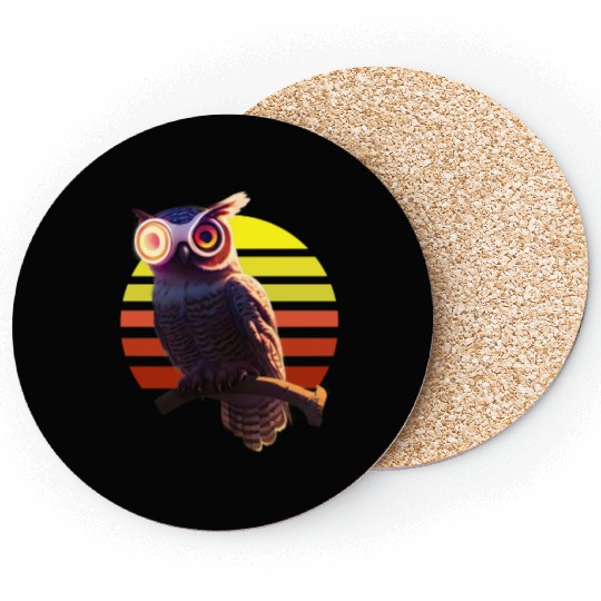 Robot owl hybrid creature Coasters