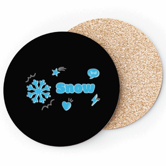 Snow. Snowflake Coasters