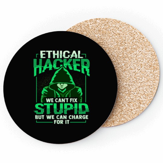 Ethical Hacker White Hat Hacker Cybersecurity Coasters