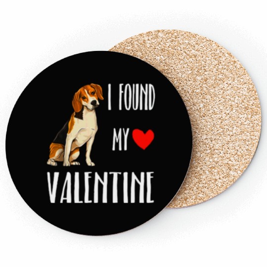 i found my valentine day beagle dog lover Coasters