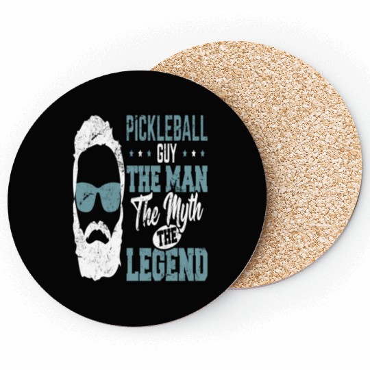 Funny Pickleball Design Guy Men Boys Pickleball Coasters