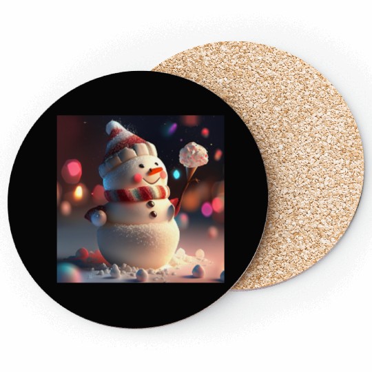 Snowman holding Candy Coasters