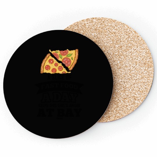 funny saying for Pizza Women Girls Coasters