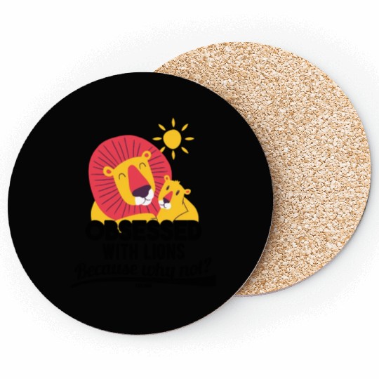 Lion lying in the African sun Coasters