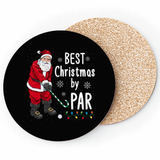 Golf Santa Claus Pun Golfer Gift Golfing Coasters