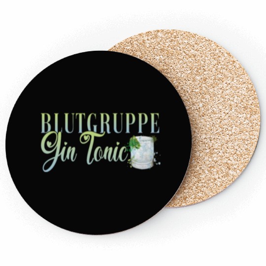 Blutgruppe Gin Tonic Cocktail Bartender Coasters