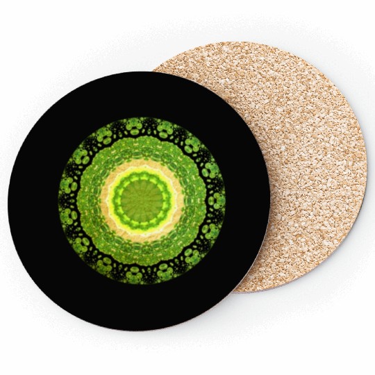 Green Yellow Sun Coasters
